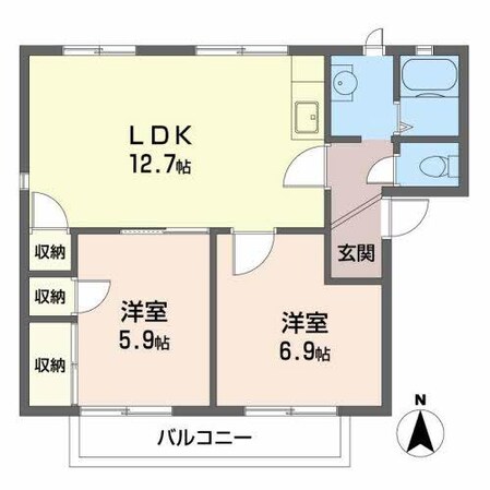 セントラルヴィラⅠ.Ⅱの物件間取画像